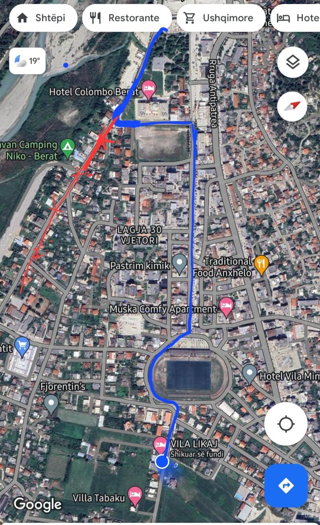 Villa Likaj Berat Bagian luar foto